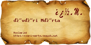 Óvári Márta névjegykártya
